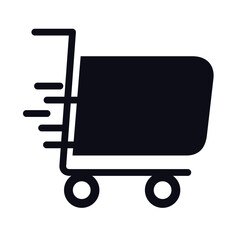 shopping cart trolley with speed line style icon