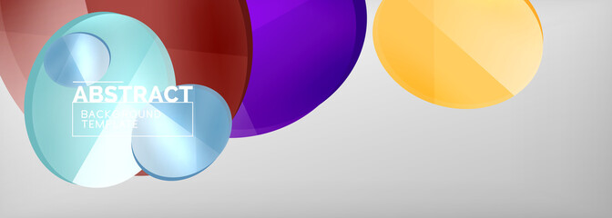 Abstract glossy round shapes vector background. Vector futuristic illustration for covers, banners, flyers and posters and other