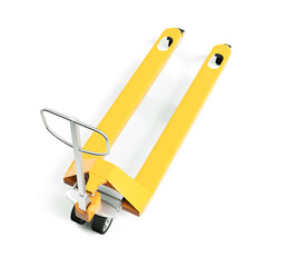 An empty hand truck, isolated on white background. 3D render