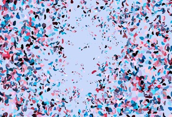 Light Blue, Red vector pattern with chaotic shapes.