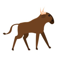 Mammal wildebeest icon. Cartoon of mammal wildebeest vector icon for web design isolated on white background