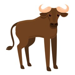 Safari wildebeest icon. Cartoon of safari wildebeest vector icon for web design isolated on white background