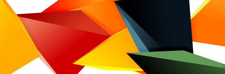 Triangle mosaic abstract background, 3d triangular low poly shapes. Geometric vector illustration for covers, banners, flyers and posters and other