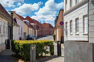 Fototapeta na wymiar Street in the Middelfart old town - Denmark,scandinavia,Europe