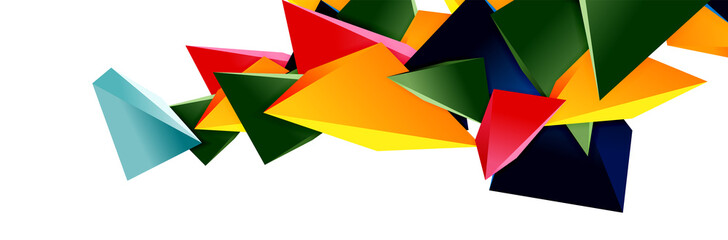 Triangle mosaic abstract background, 3d triangular low poly shapes. Geometric vector illustration for covers, banners, flyers and posters and other