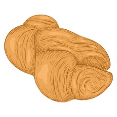Bakery products. Baking food isolated illustration. Hand drawn buns doodle. Pencil chalk drawing sketches. Graphics, shading, line art.