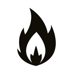 fire flame hot silhouette style icon