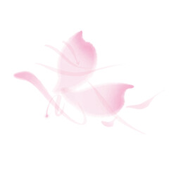 蝶の漢字　桜の花びら　水彩