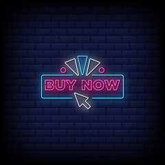 Buy now neon sign style text