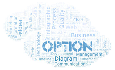 Fototapeta premium Option typography word cloud create with the text only.