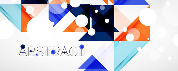 Geometric abstract background. Techno color triangle shapes. Vector illustration for covers, banners, flyers and posters and other designs