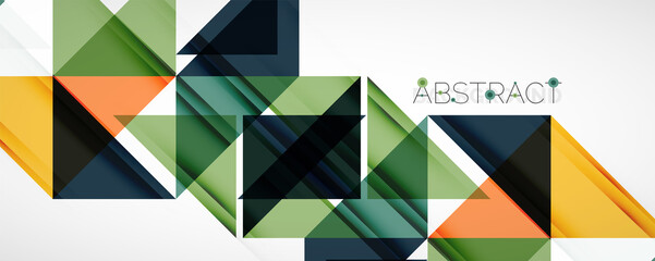 Fototapeta premium Geometric abstract background. Techno color triangle shapes. Vector illustration for covers, banners, flyers and posters and other designs