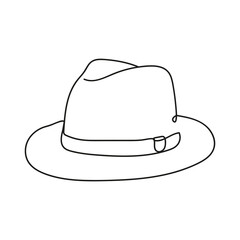 elegant male hat one line style icon