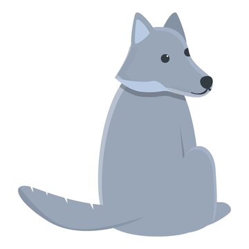 Sad wolf icon. Cartoon of sad wolf vector icon for web design isolated on white background