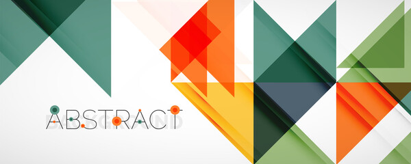 Obraz premium Set of vector triangle geometric backgrounds. Vector illustration for covers, banners, flyers and posters and other designs