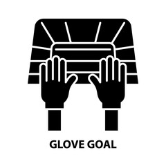 glove goal icon, black vector sign with editable strokes, concept illustration