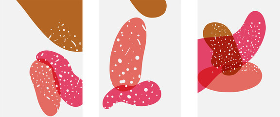 Hand drawn doodle shapes, wall art painting style, vector abstract background templates. A4 poster design or for covers, banners, flyers