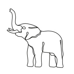 elephant wild animal one line style icon