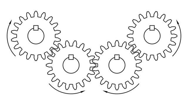 Gear wheels. Gear drives. Vector illustration