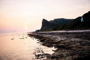 sunrise on the beach at Ly Son island, Quang Ngai Province, Viet Nam