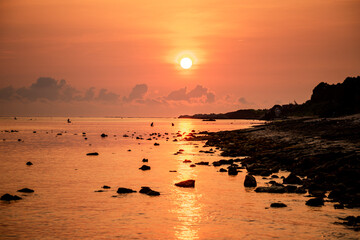 sunset/sunrise on the beach at Ly Son island, Quang Ngai Province, Viet Nam