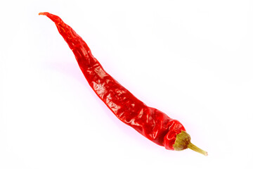 Red chili peppers isolated on white background, photography for design