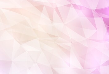 Fototapeta na wymiar Light Pink, Yellow vector polygon abstract backdrop.
