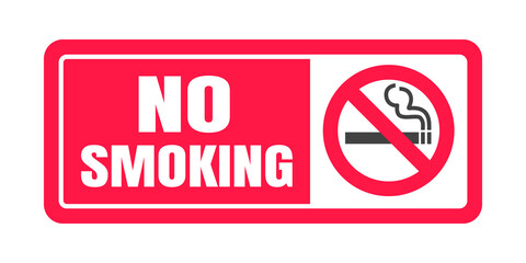 No smoking sign. Forbidden sign icon isolated on white background vector illustration. Cigarette, smoke and red prohibition circle.
