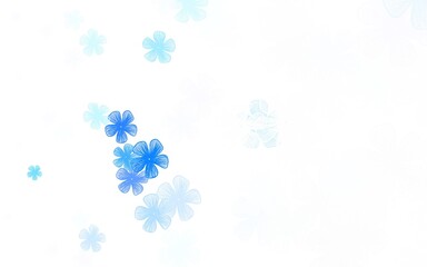 Light BLUE vector abstract backdrop with flowers.