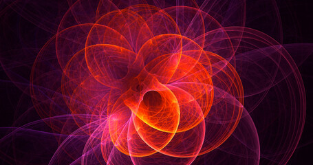 3D rendering abstract multicolor fractal light background