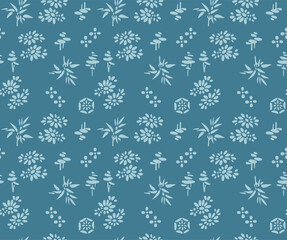 Japanese Floral Motif Vector Seamless Pattern