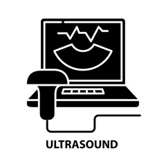 ultrasound icon, black vector sign with editable strokes, concept illustration