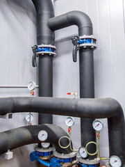 Closeup of manometer on tubes