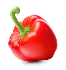 Red bell pepper on white background