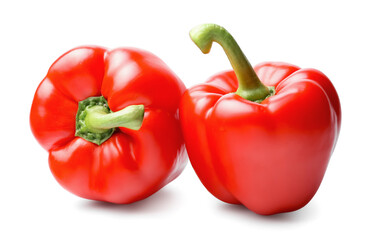 Red bell pepper on white background