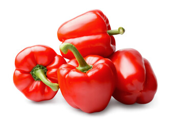 Red bell pepper on white background