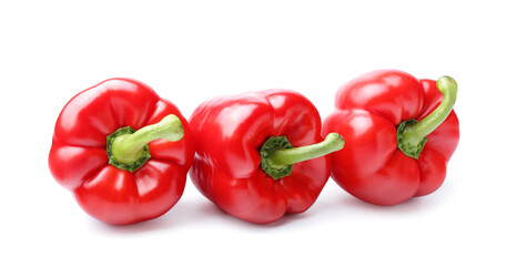 Red bell pepper on white background