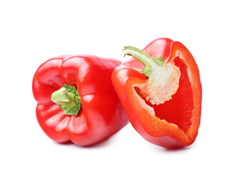 Red bell pepper on white background
