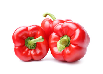 Red bell pepper on white background