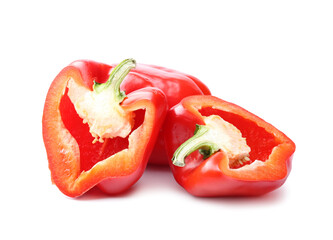 Red bell pepper on white background