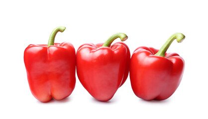Red bell pepper on white background