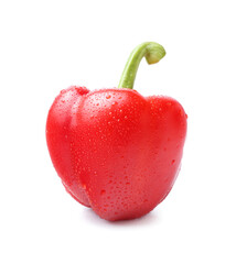 Red bell pepper on white background