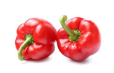 Red bell pepper on white background