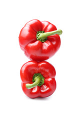 Red bell pepper on white background