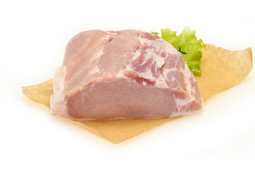 Raw pork meat piece for cooking