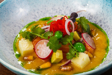 Gurman Soup with salmon and vegetables