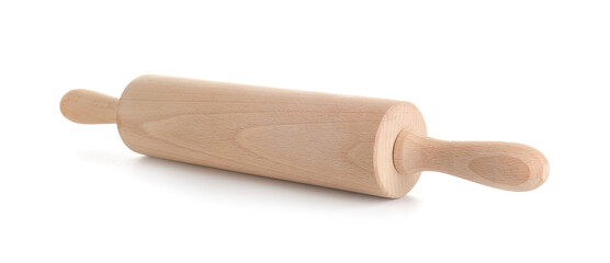 Rolling pin on white background