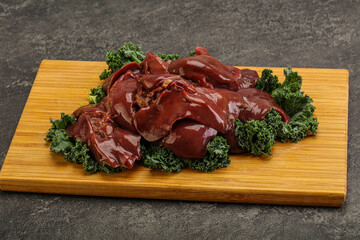 Raw chicken liver for cooking