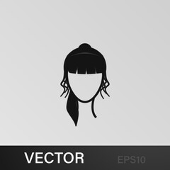 female hairstyle icon.Element hairstyles icon. Premium quality graphic design. Signs, symbols collection icon for websites, web design