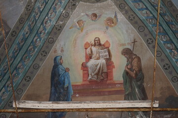 Fototapeta premium Church of the Intercession of the Blessed Virgin Mary in Nasakino
